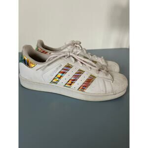 Adidas womens sneaker size 7 Superstar iridescent stripes